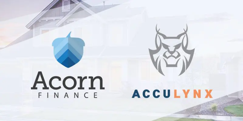 Acorn Finance and Acculynx logos layered on a home image. Acorn Finance and Acculynx logos layered on a home image.