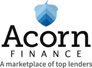 Joist Acorn Finance's logo features a stylized acorn and tagline.