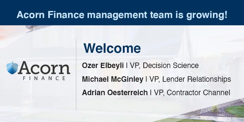 Acorn Finance expands Executive Leadership Team with new finance members. Acorn Finance expands Executive Leadership Team with new finance members.